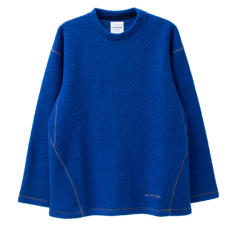 And Wander Re Wool JQ Crew Neck Blue 5742284357 Degli Uberti